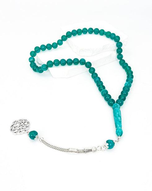 Green Bakelite Beads - 51 beads - 10 mm