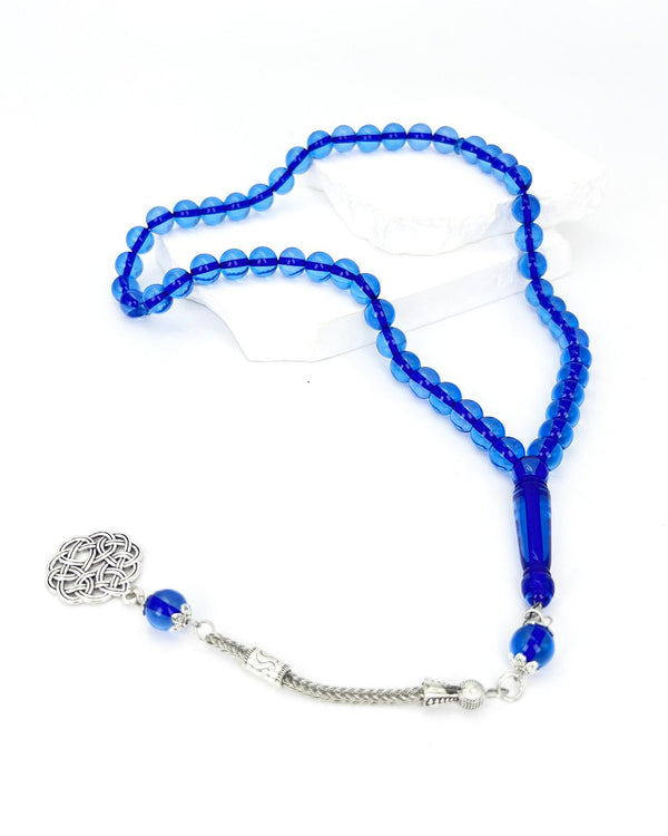 Transparent Sky Blue Bakelite Beads - 51 beads - 10 mm