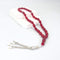 Red Agate Beads with Agate Imam and Silver Tassel - 33 beads - 8x12 mm
