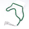 Luxurious Chrysoprase Stone Beads with Emerald Green color, Silver Flower-shaped Tassel, containing 66 beads - 8 mm