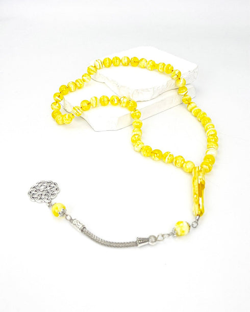 Light Yellow Bakelite Beads - 51 beads - 10 mm