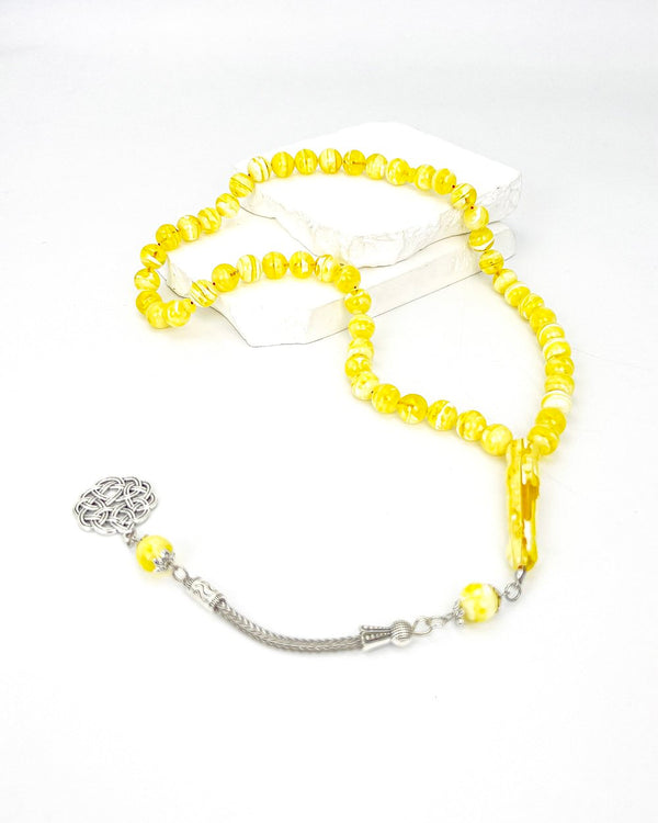 Light Yellow Bakelite Beads - 51 beads - 10 mm