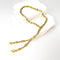 Small Gold Alloy Necklace - 33 beads - 4x7 mm