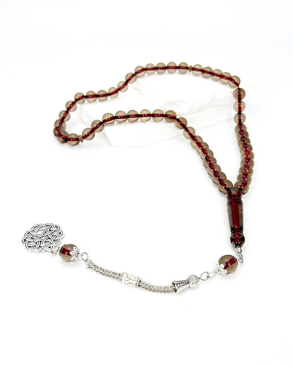 Red Glass Bakelite Beads - 51 beads - 10 mm