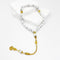 White Howlite Stone Beads - 33 beads - 8 mm with gold-plated tassel