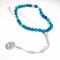 Blue Crazy Agate Beads with Wavy Patterns - 33 beads - 10 mm with silver spacers and tassel