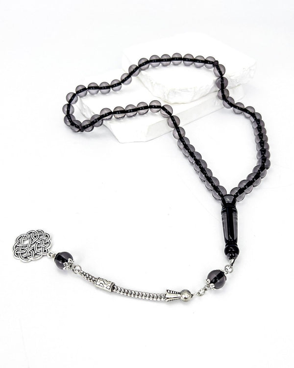 Transparent Black Bakelite Beads - 51 beads - 10 mm