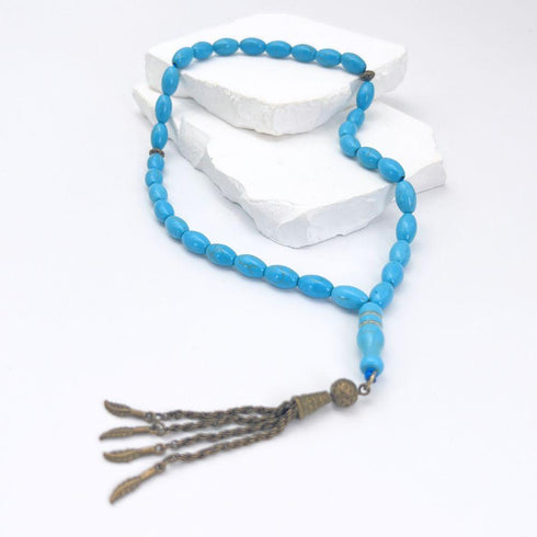 Turquoise Beads - 33 beads - Green color - 10 mm