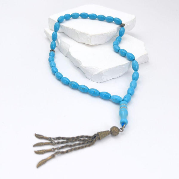 Turquoise Beads - 33 beads - Green color - 10 mm